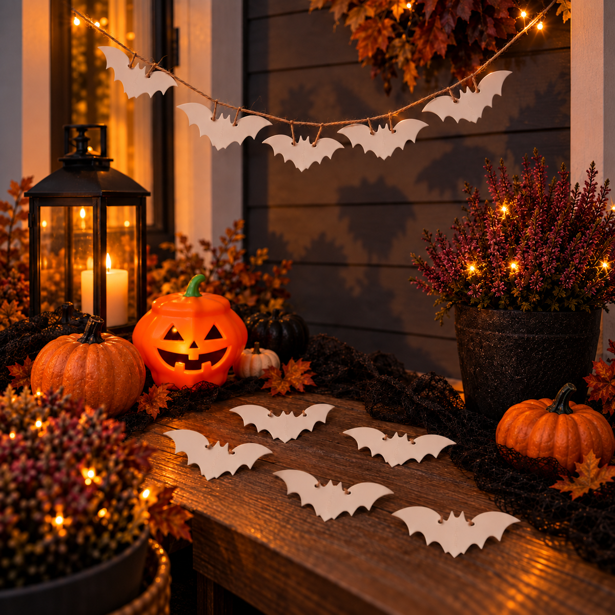 Flaggermusdekor til Halloween